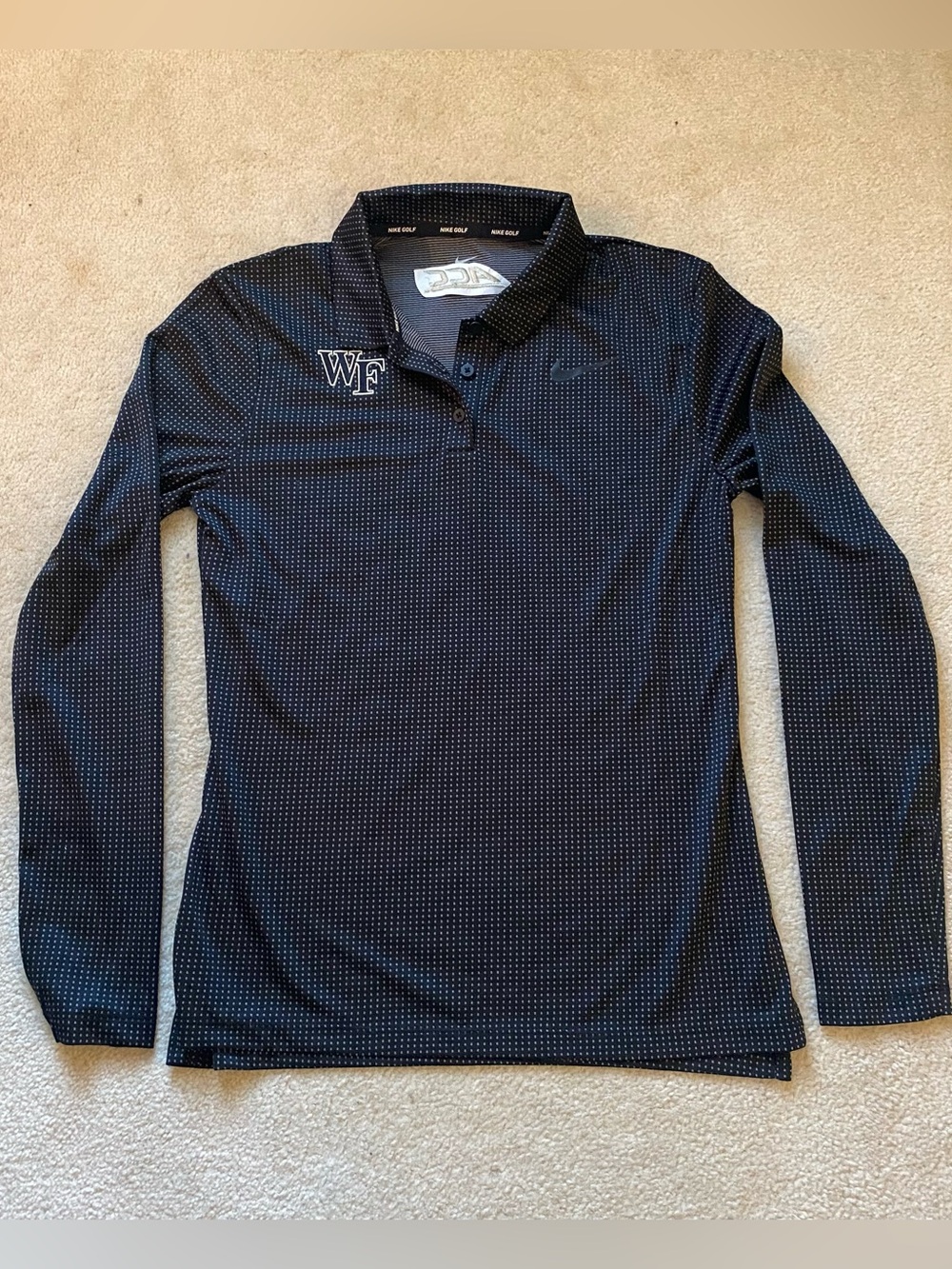 Nike Golf Dri-Fit Women’s Long Sleeve Polo Wake Forest ACC Black Performance